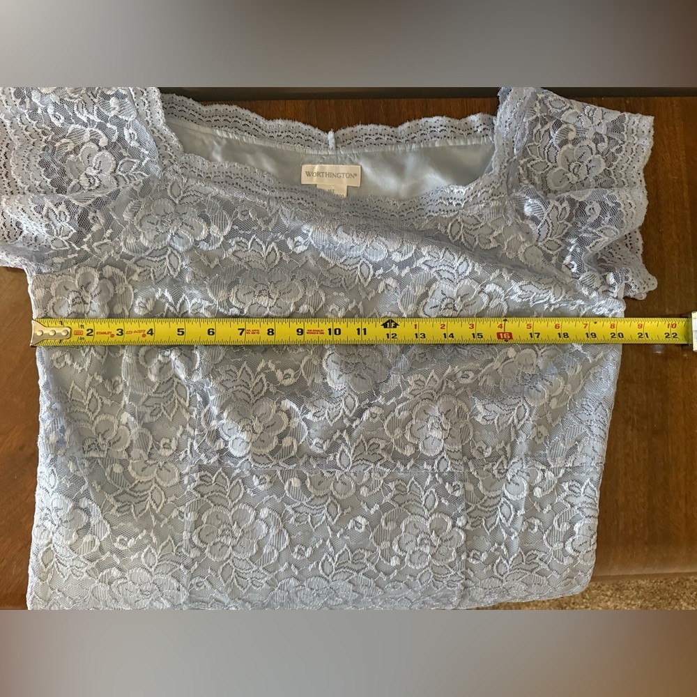 Worthington 16T Tall Silver Lace Sheath Dress Wedding Guest - Picture 4 of 10